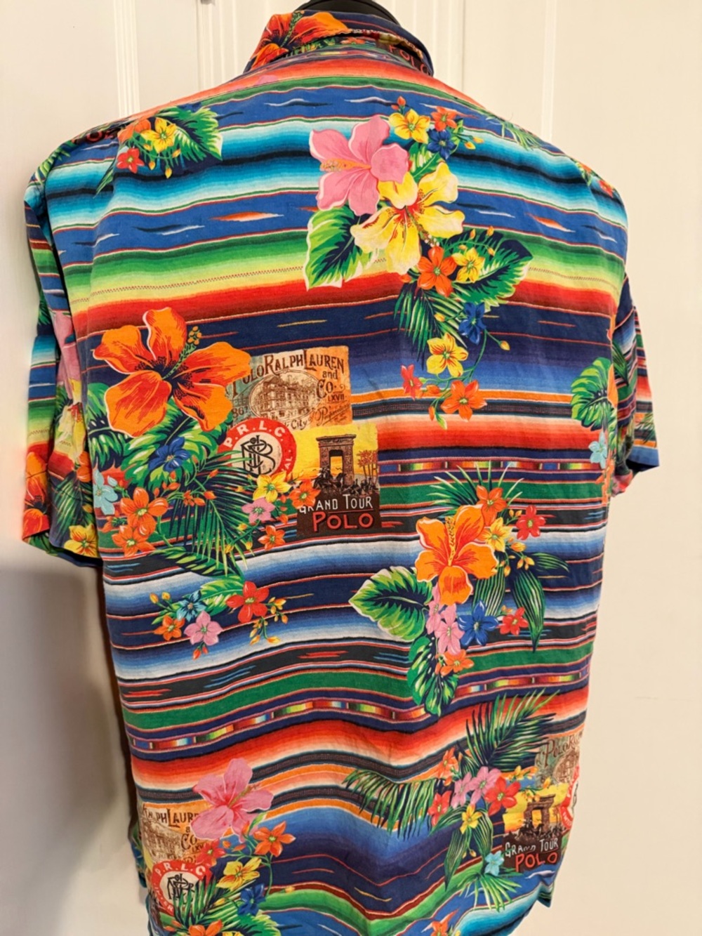 Polo Ralph Lauren Grand Tour Hawaiian shirt Tropical Floral sz Large 
vintage